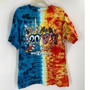 Disney Parks Walt Disney World 2013 Blue Orange Tie Dye Large